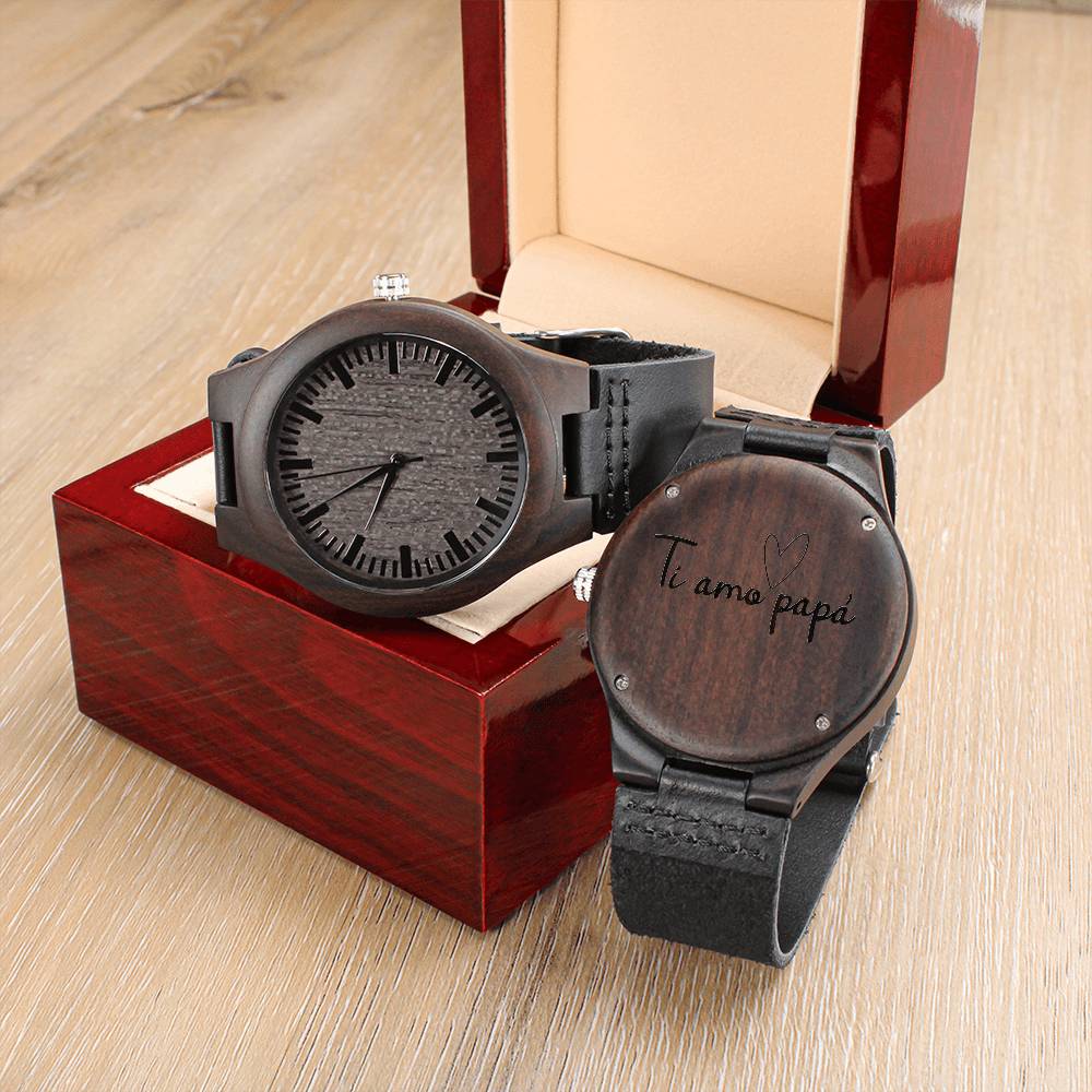 Engraved Wooded Watch