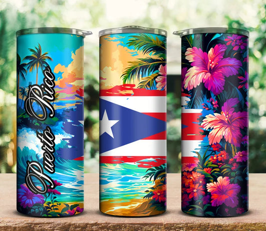 Puerto Rico Flower Tumbler